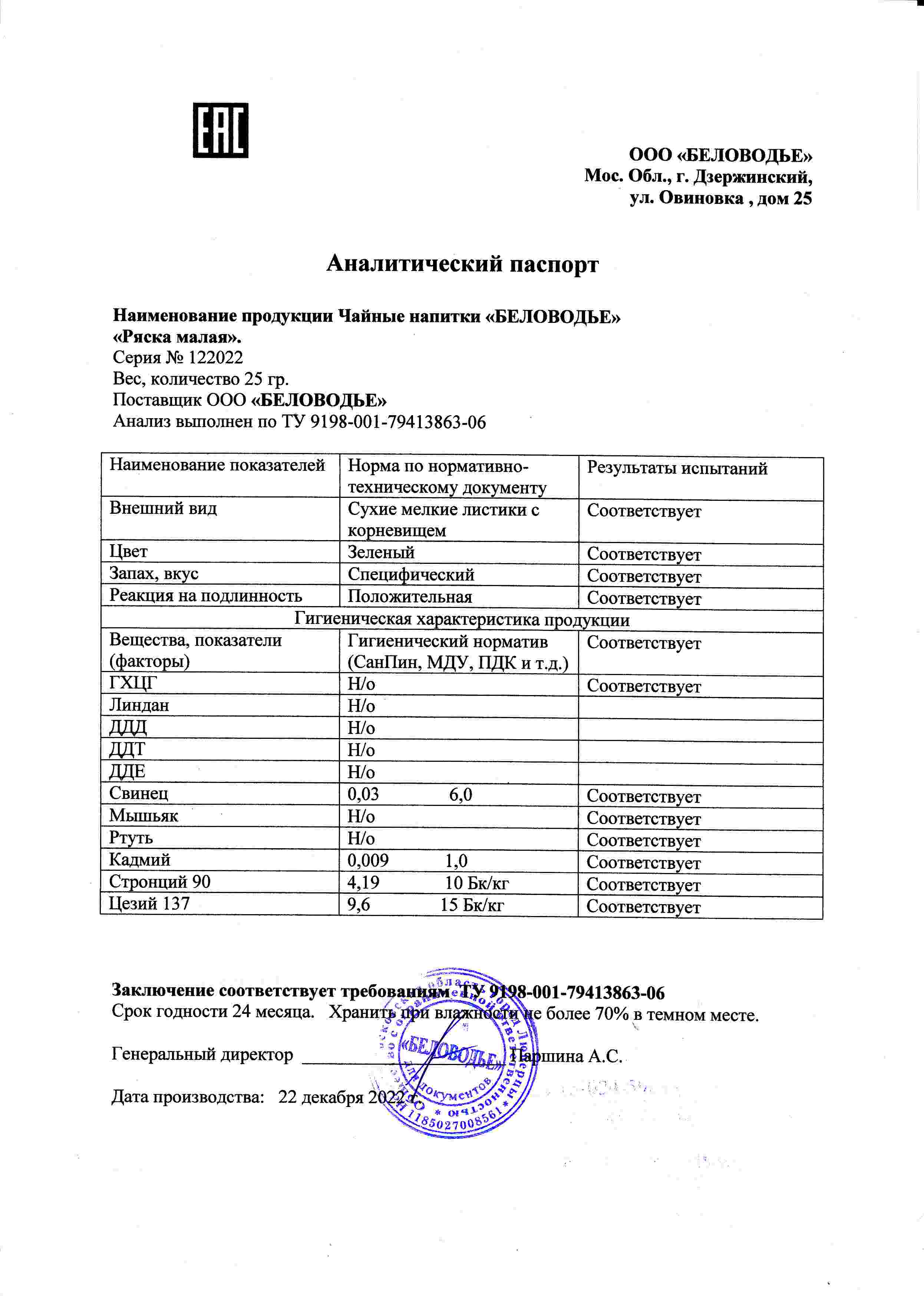 Паспорт №122022